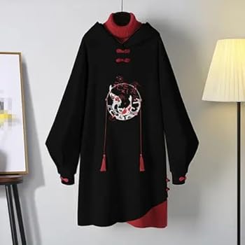 高品質CHINA GOTHIC 着物袖HOODIE Chinese Traditional Style Hoodies - Sweatshirt Dress Women